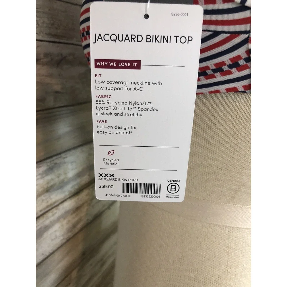 ATHLETA‎  Swim Top Bikini XXS Red/white/blue NWT